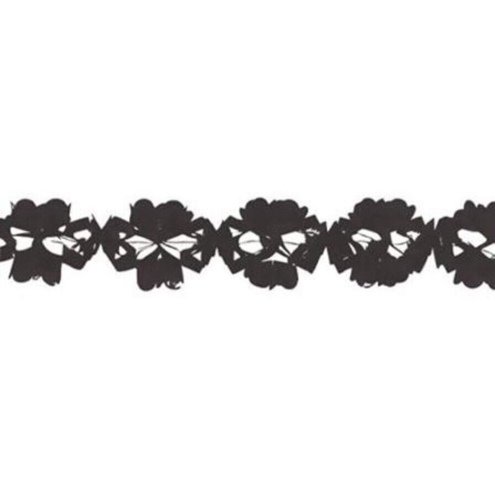 Creative Converting Tissue Garland Party Decor, 6” x 10'‎ Long, Black